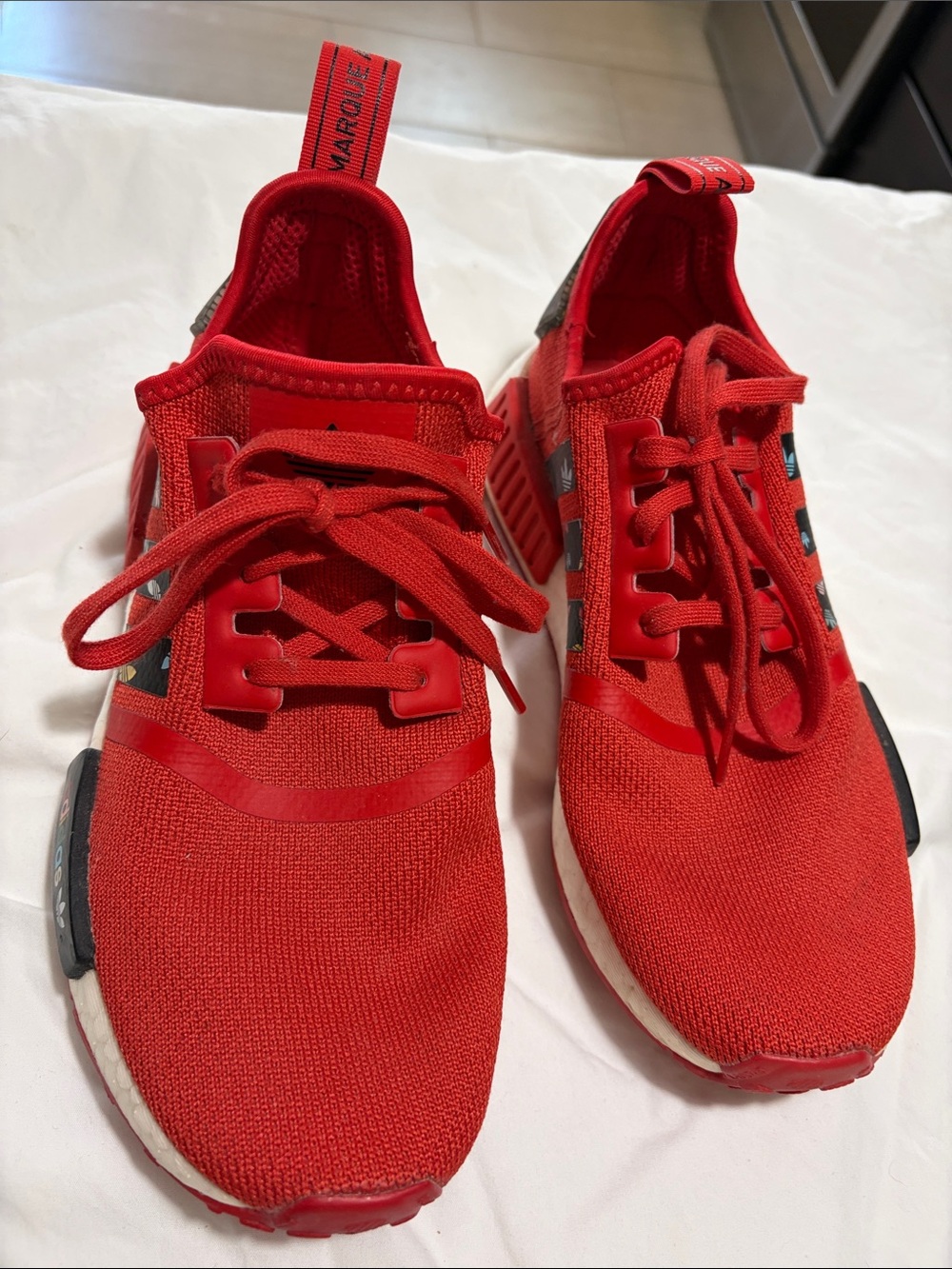 adidas Red Kids Sneakers with Lace-Up Closure